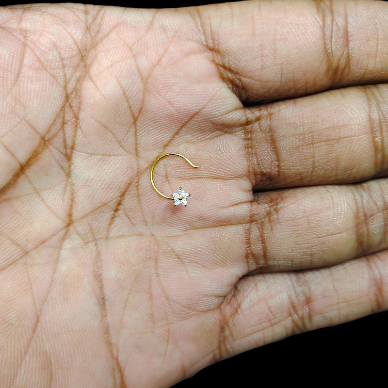 GOLD NOSEPIN- (WGT: 0.140 GM APPROX) BIS CERTIFIED HUID HALLMARK 375 9KT GOLD NOSEPIN 1 PIECE FOR WOMEN (FOR REGULAR USE). SOLD ON MRP.