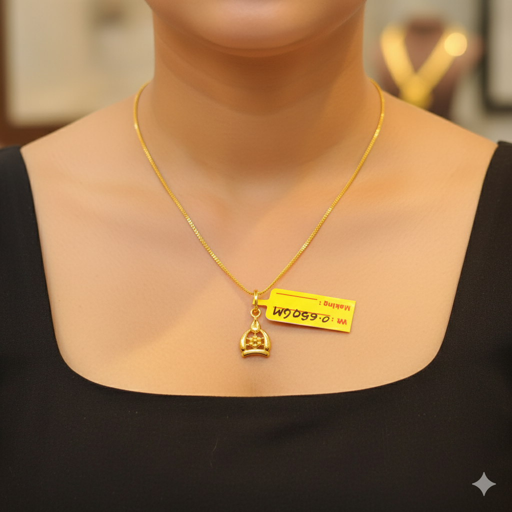 (GLC9) TRJ WGT: 0.650 GM APPROX BIS CERTIFIED HUID HALLMARK 9KT GOLD LOCKET FOR WOMEN 1 PIECE  FOR REGULAR USE CHAIN NOT INCLUDED.