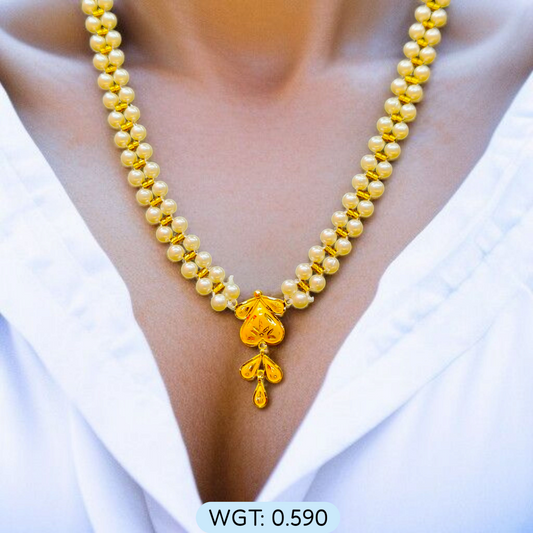 BIS CERTIFIED WGT: 0.590 GM APPROX HUID HALLMARK 916 22KT GOLD MOTI PENDANT 1 PIECE FOR YOUR BEAUTIFUL WIFE.