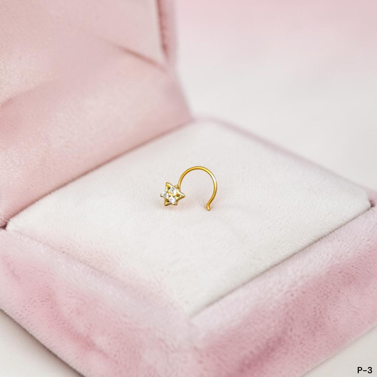 GOLD NOSEPIN- (WGT: 0.210 GM APPROX) BIS CERTIFIED HUID HALLMARK 375 9KT GOLD NOSEPIN 1 PIECE FOR WOMEN (FOR REGULAR USE). SOLD ON MRP.