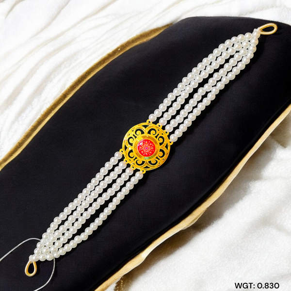 CERTIFIED BIS HUID HALLMARK 916 22KT GOLD MOTI CHOKER 1 PIECE (WGT:0.830 GM) WITH ADJUSTABLE TASSEL FOR GIFT IN MARRIAGE.