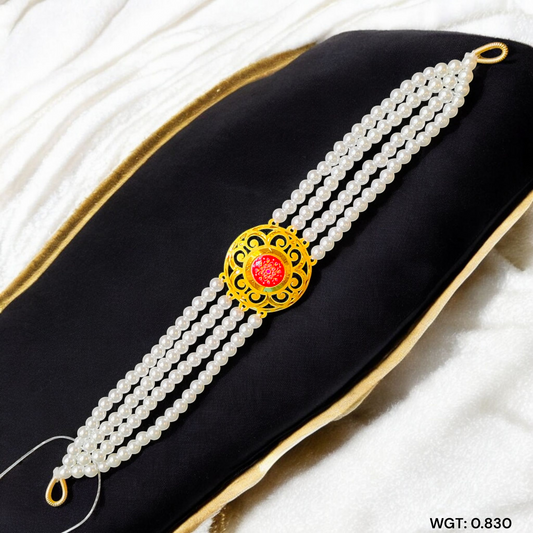 CERTIFIED BIS HUID HALLMARK 916 22KT GOLD MOTI CHOKER 1 PIECE (WGT:0.830 GM) WITH ADJUSTABLE TASSEL FOR GIFT IN MARRIAGE.