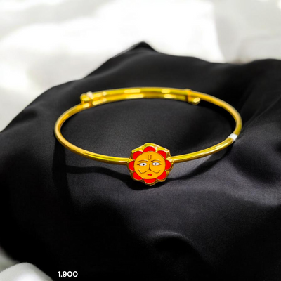 BABY JEWELLERY- (WGT: 1.900 GM APPROX) BIS CERTIFIED 375 9KT GOLD BABY BANGLE 1 PIECE FULL ADJUSTABLE SIZE FROM NEW BORN TO 4 YEARS (FOR RICE CEREMONY AND BIRTHDAY).