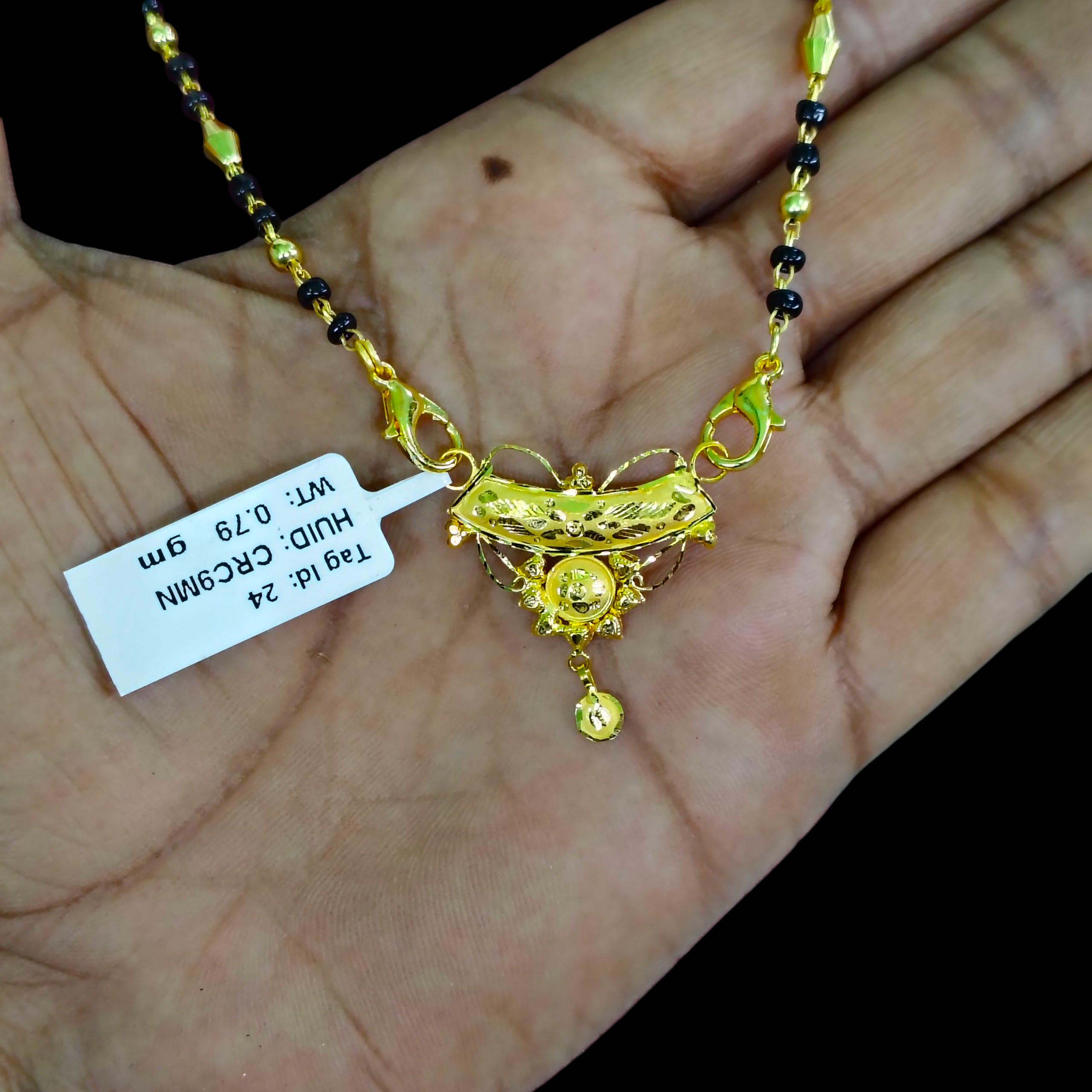 GOLD PENDANT- WGT: 0.790 GM APPROX 22KT HUID HALLMARK GOLD PENDANT MANGALSUTRA 1 PIECE WITH TASSEL.