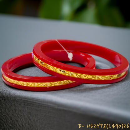 (GSP) TRJ H52YF8(SIZE: 26) WGT: 1.490 GM APPROX 22KT HUID HALLMARK GOLD POLA BANGLES 1 PAIR DESIGN FOR REGULAR USE.