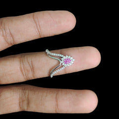 SILVER RING- SIZE:17 (WGT: 2.700 GM APPROX) HALLMARK 925 SILVER FINGER RING 1 PIECE FOR WOMEN (V RING BANKOK IMPORTED DESIGN)- NON EXCHANGEABLE -(SOLD ON MRP).