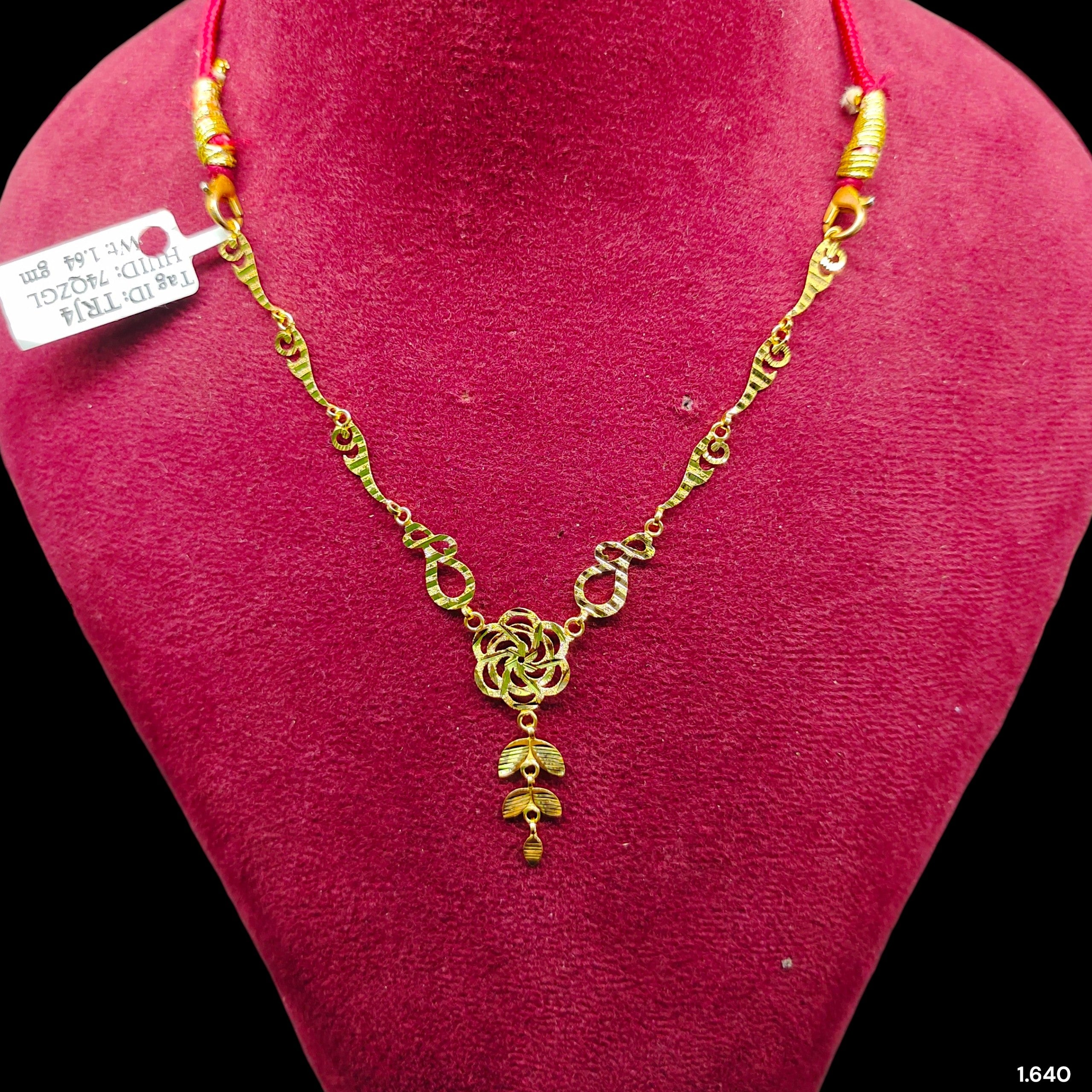 GOLD NECKLACE -(WGT: 1.640 GM APPROX) BIS CERTIFIED HUID HALLMARK 375 9KT GOLD NECKLACE 1 PIECE FOR WOMEN.