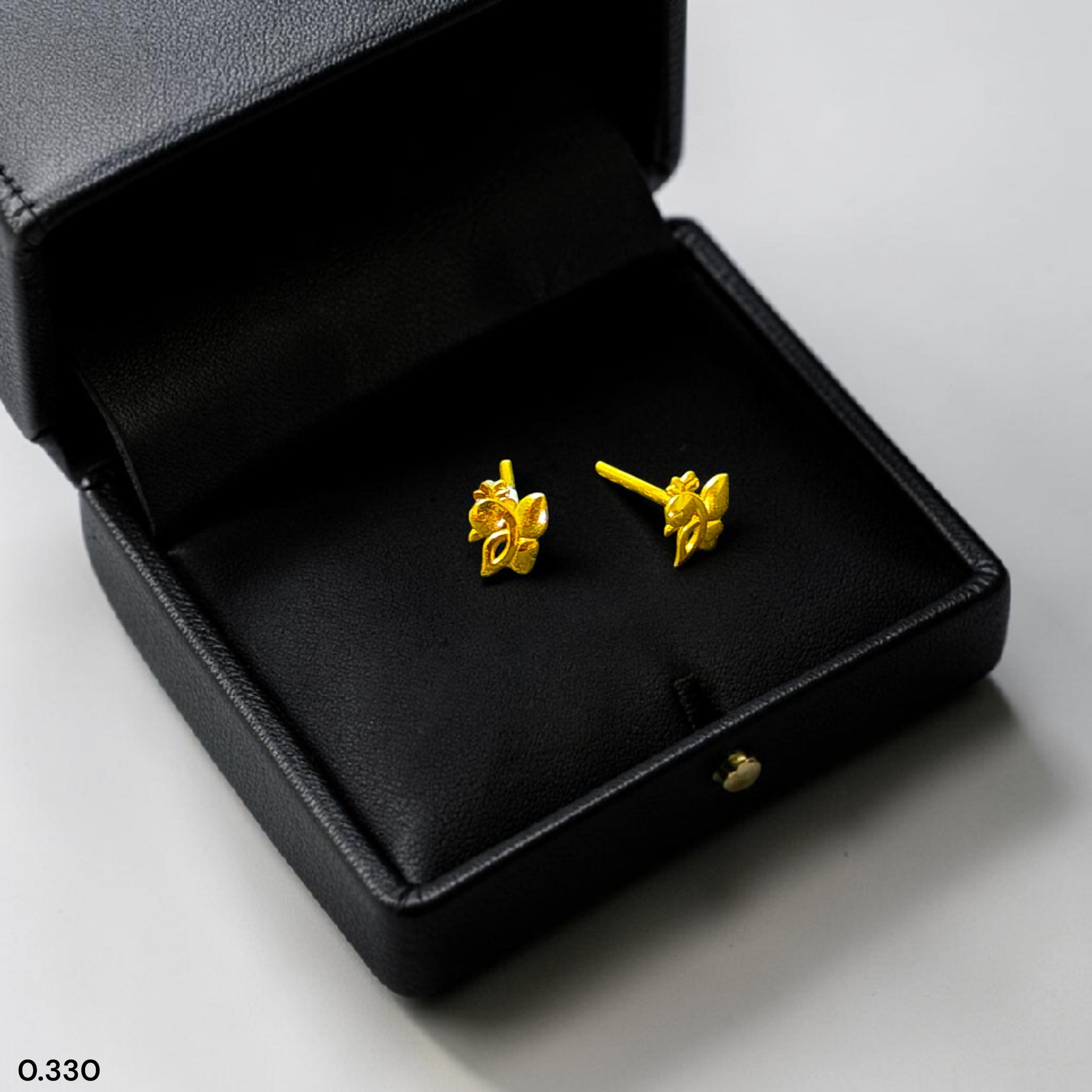 BABY JEWELLERY STUD EARRING- TRJ BABY TOPS WGT: 0.330 GM APPROX BIS CERTIFIED HUID HALLMARK 9KT GOLD STUD EARRINGS FOR WOMEN 1 PAIR FOR REGULAR USE.
