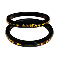 PANTHER BLACK (FACEBOOK VIRAL POLA) GOLDEN DETAILING LAMINATION POLA PATTERN DESIGN 1 PAIR FOR WOMEN - NON EXCHANGEABLE ITEM (GET ANY DESIGN AS PER AVAILABILITY)