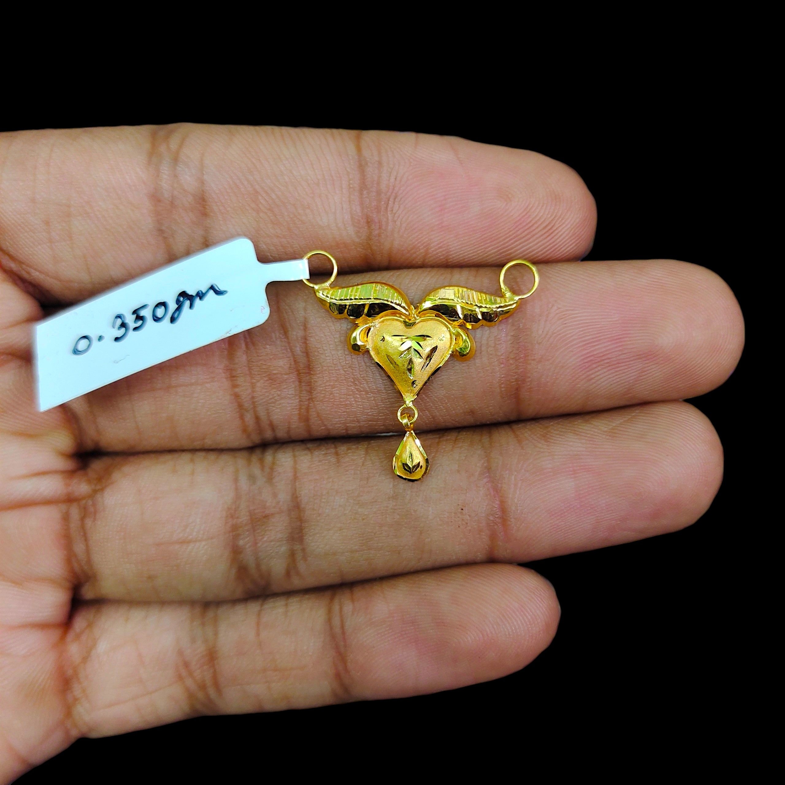 GOLD PENDANT- (WGT: 0.350 GM APPROX) BIS CERTIFIED HUID HALLMARK 375 9KT GOLD PENDANT FOR WOMEN 1 PIECE WITH FREE MANGALSUTRA & TASSEL.