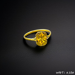 TRJ WGT: 0.230 GM APPROX KDM GOLD BABY FINGER RING 1 PIECE FOR RICE CEREMONY & BIRTHDAY.