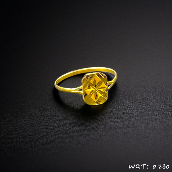 TRJ WGT: 0.230 GM APPROX KDM GOLD BABY FINGER RING 1 PIECE FOR RICE CEREMONY & BIRTHDAY.