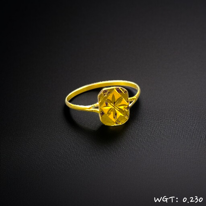 TRJ WGT: 0.230 GM APPROX KDM GOLD BABY FINGER RING 1 PIECE FOR RICE CEREMONY & BIRTHDAY.