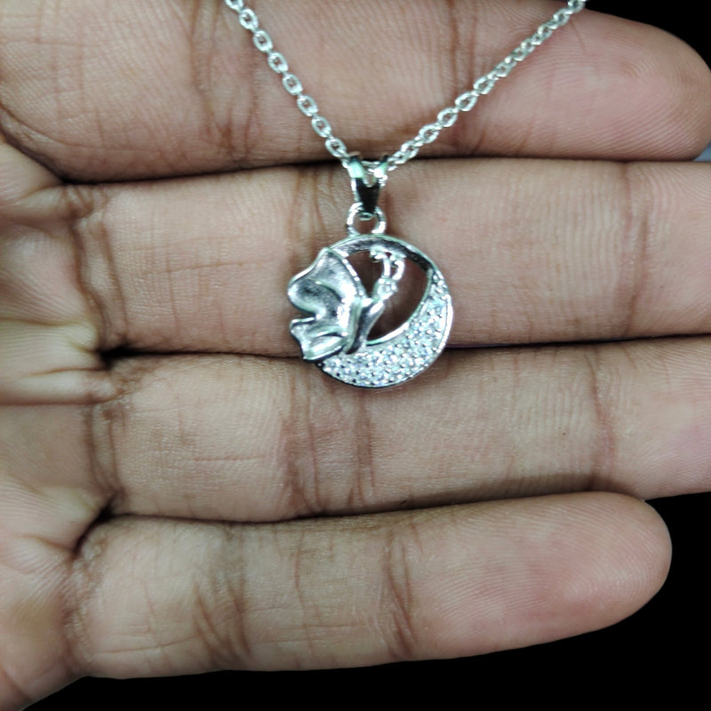 SILVER LOCKE- 625 SILVER LOCKE SET WITH EARRINGS SOLD ON MRP) - *CHAIN INCLUDED* (NON EXCHANGEABLE ITEM)