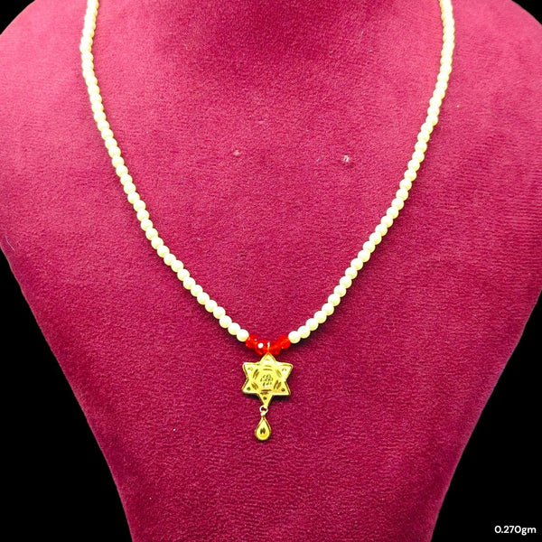 DURGA PUJO OFFER- GOLD LOCKET- (WGT: 0.270 GM APPROX) BIS CERTIFIED HUID HALLMARK 9KT GOLD LOCKET 1 PIECE FOR WOMEN (WITH MOTI CHAIN).(6SILX7)