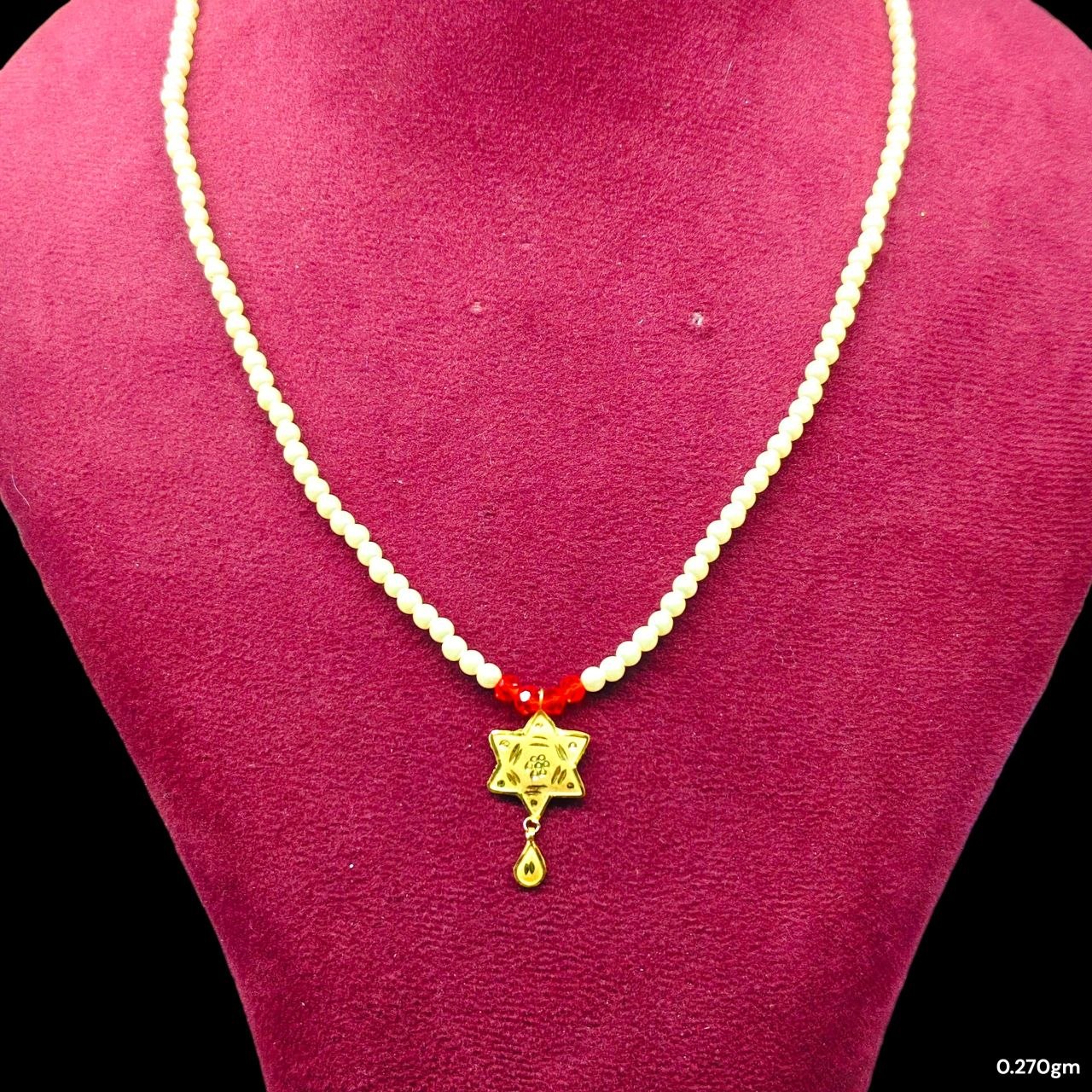 GOLD LOCKET- (WGT: 0.270 GM APPROX) BIS CERTIFIED HUID HALLMARK 9KT GOLD LOCKET 1 PIECE FOR WOMEN (WITH MOTI CHAIN).