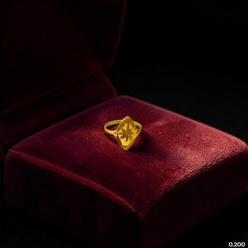 BABY JEWELLERY- TRJ (ST9XUJ) (WGT: 0.200 GM APPROX) 375 9KT HUID HALLMARK GOLD BABY FINGER RING 1 PIECE FOR RICE CEREMONY & BIRTHDAY.