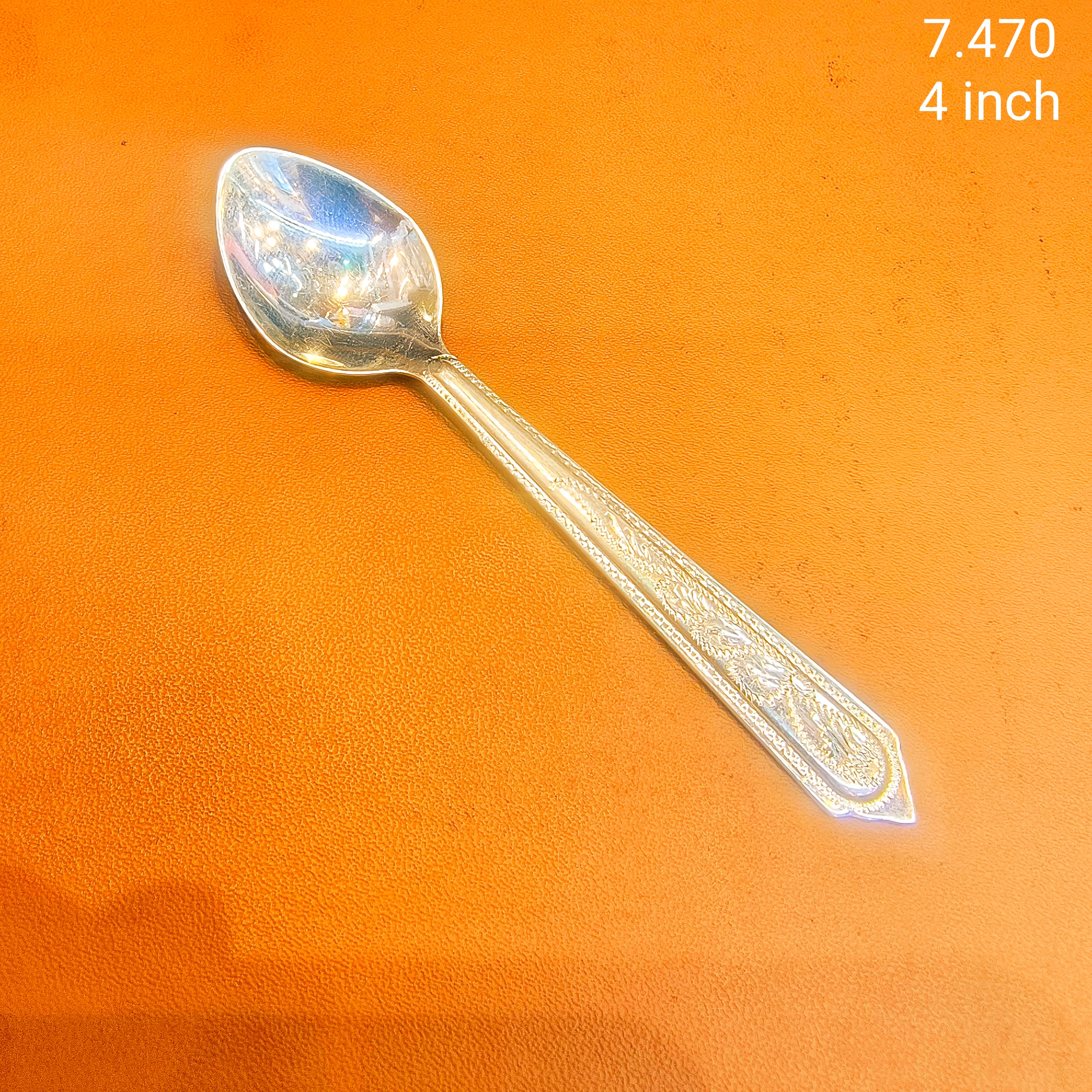 SILVER ITEMS- 4 INCH (WGT: 7.470 GM APPROX) 625 SILVER SPOON (CAMOCH) 1 PIECE FROM RICE CEREMONY TO BIRTHDAY FOR REGULAR USE.