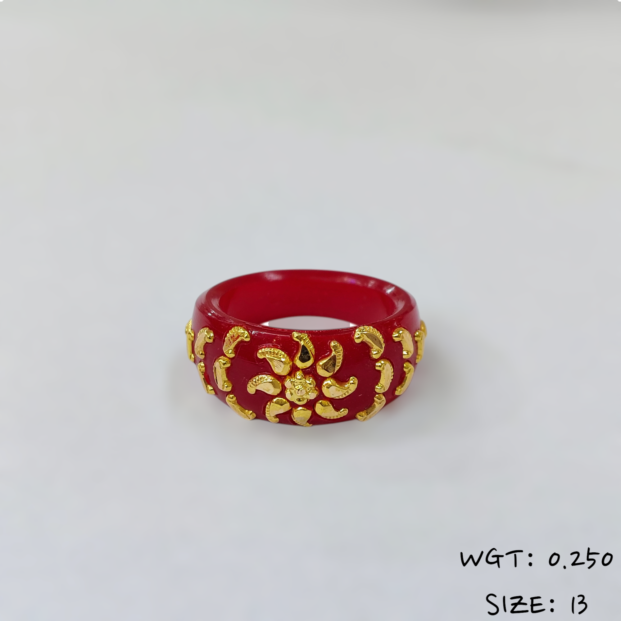 (GPR) TRJ (SIZE: 13) WGT: 0.250 GM APPROX (50 TONCH) KDM GOLD POLA RING FOR WOMEN 1 PIECE FOR GIFT (SOLD ON MRP)