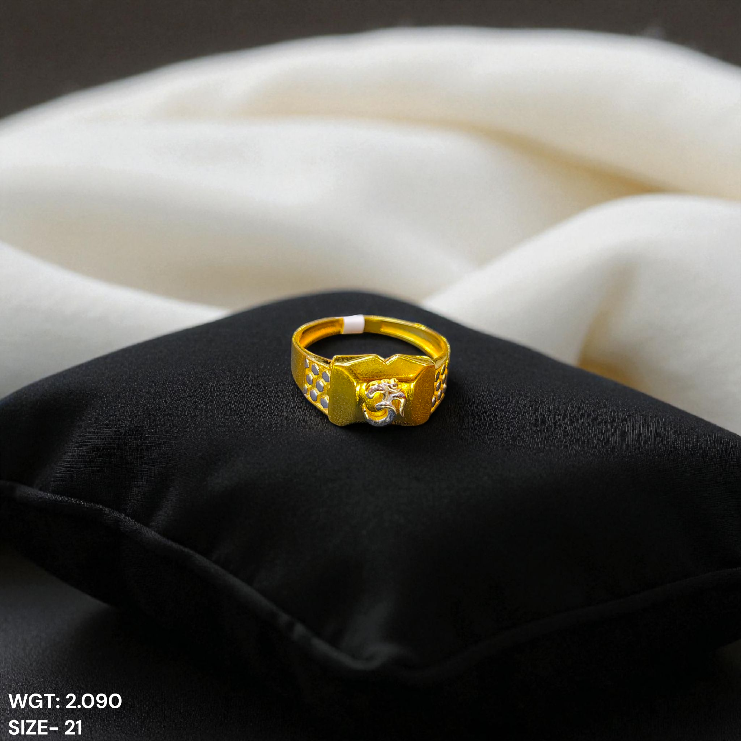 (GGFR9) TRJ (SIZE: 21) WGT: 2.090 GM APPROX BIS CERTIFIED HUID HALLMARK 9KT GOLD FINGER RING FOR MEN 1 PIECE FOR REGULAR USE.