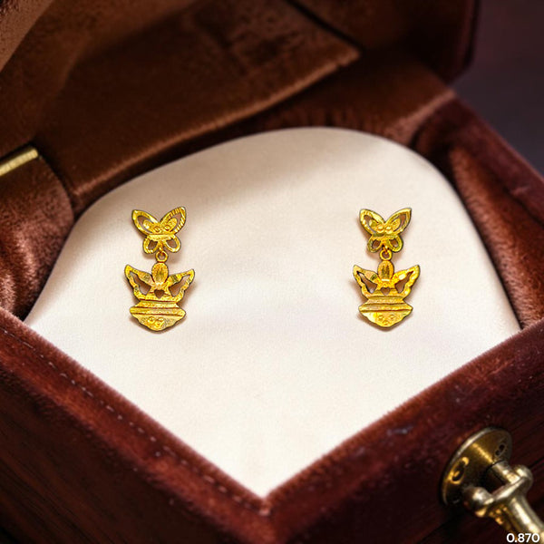 GOLD TOPS- (M8QEIX)-(Q2EPQ9) (WGT: 0.870 GM APPROX) BIS CERTIFIED HUID HALLMARK 375 9KT GOLD TOPS 1 PAIR BEST FOR MARRIAGE GIFT.