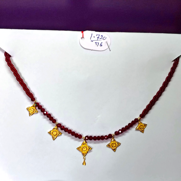 TRJ FLOWER DESIGN SELI WGT: 1.720 GM APPROX HUID HALLMARK 22KT GOLD SELIHAR 1 PIECE WITH TASSEL.