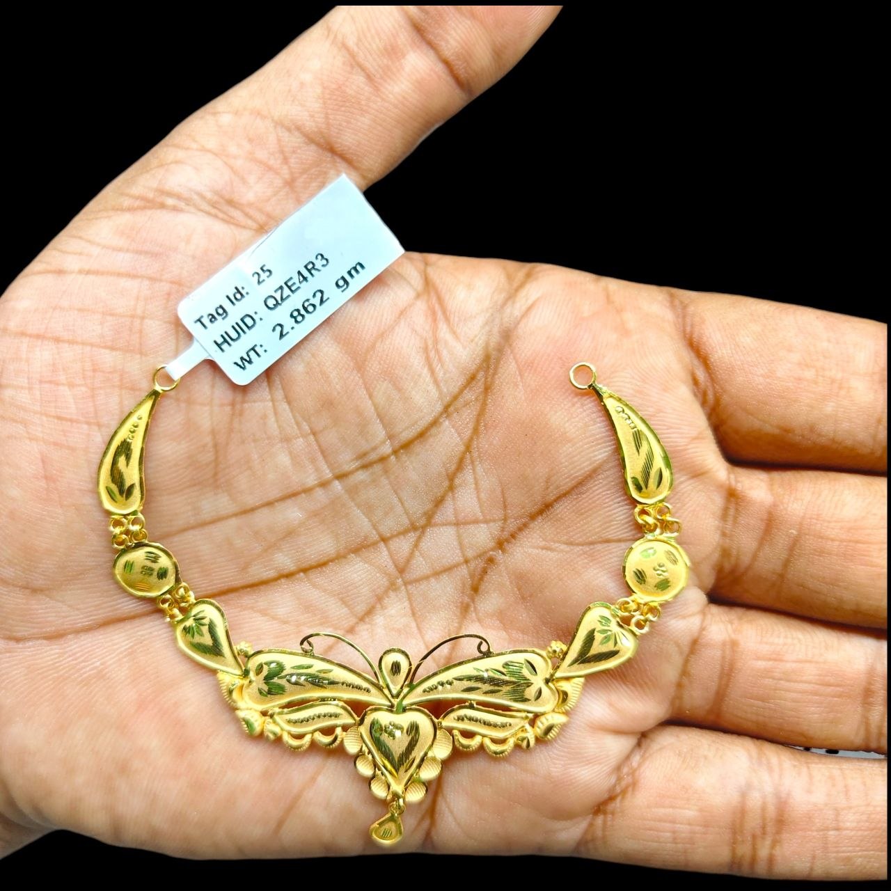 GOLD CHOKER NECKLACE-(WGT: 2.862 GM APPROX) BIS CERTIFIED HUID HALLMARK 9KT GOLD NECKLACE 1 PIECE FOR WOMEN.