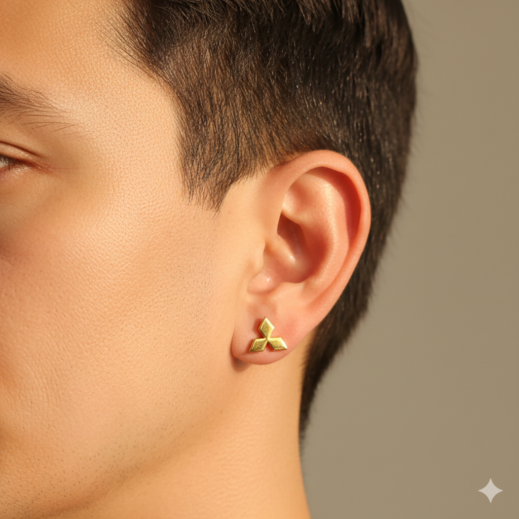 STUD EARRING BOYS- WGT: 0.250 GM APPROX BIS CERTIFIED HUID HALLMARK 9KT GOLD STUD EARRINGS FOR MEN (SINGLE PIECE) FOR REGULAR USE.