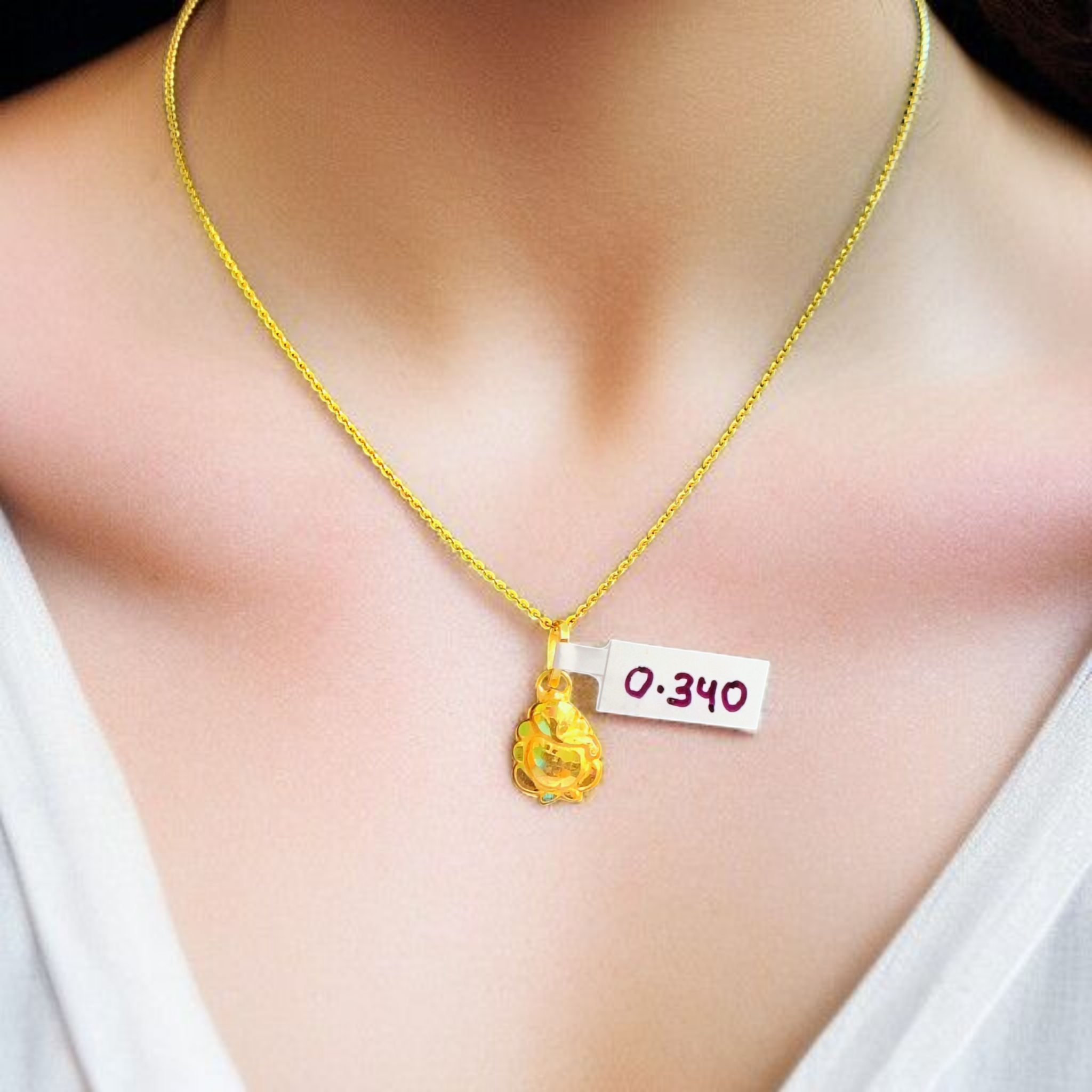 (GLKD) LOCKET WGT: 0.340 GM APPROX KDM GOLD LOCKET 1 PIECE (50 TONCH) WITH ADJUSTABLE TASSEL FOR GIFTING PURPOSE (CHAIN NOT INCLUDED).