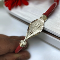TRJ RED PETAL DESIGN 925 ORIGINAL SILVER NOA BANGLES FOR WOMEN 1 PIECE - SOLD AS MRP BY RAJLAXMI.