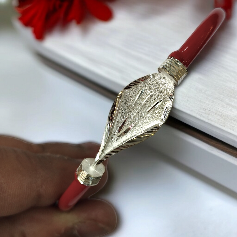 TRJ RED PETAL DESIGN 925 ORIGINAL SILVER NOA BANGLES FOR WOMEN 1 PIECE - SOLD AS MRP BY RAJLAXMI.