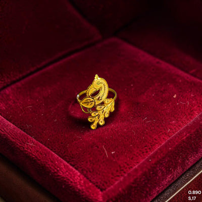 LADIES RING- (W69VK1) (SIZE: 17) (WGT: 0.890 GM APPROX) BIS CERTIFIED HUID HALLMARK 9KT GOLD FINGER RING FOR WOMEN 1 PIECE
