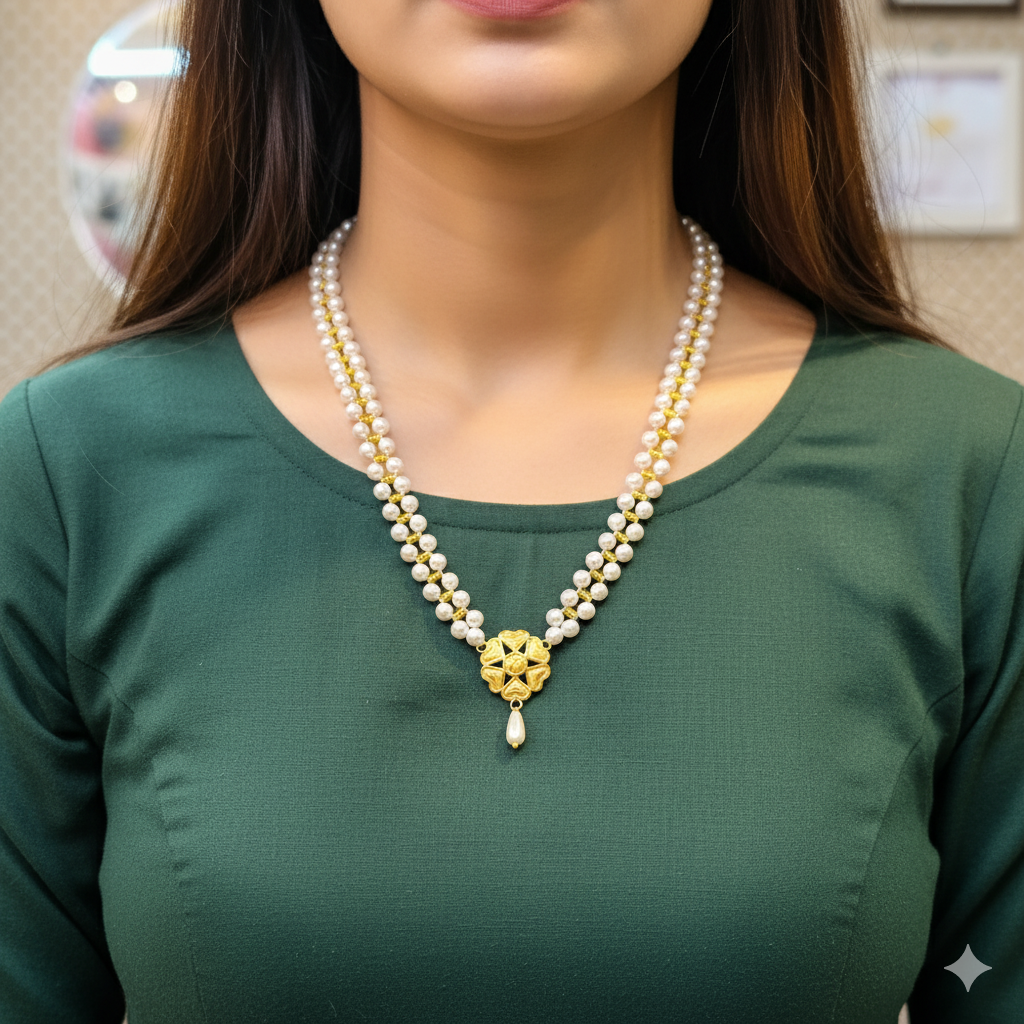 (GMP22) BIS CERTIFIED WGT: 0.340 GM APPROX HUID HALLMARK 916 22KT GOLD MOTI PENDANT 1 PIECE FOR YOUR BEAUTIFUL WIFE.