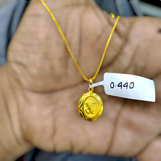 TRJ WGT: 0.440 GM APPROX KDM GOLD LOCKET 1 PIECE (50 TONCH) WITH ADJUSTABLE TASSEL.