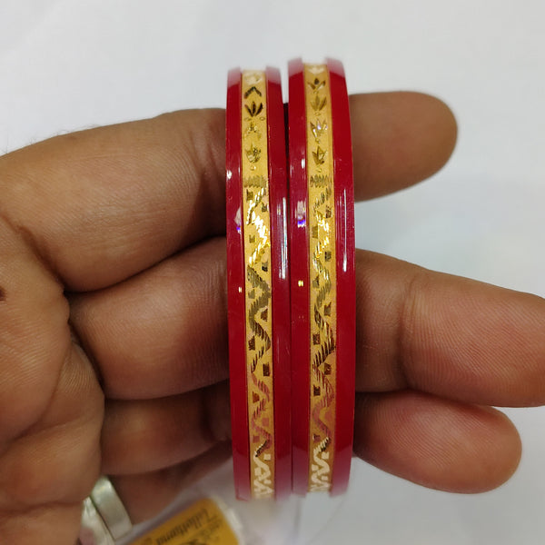 (GSP) TRJ 7FPIHL(SIZE: 24) WGT: 1.420 GM APPROX 22KT HUID HALLMARK GOLD POLA BANGLES 1 PAIR DESIGN FOR REGULAR USE.