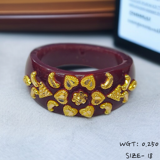 (GPR) TRJ (SIZE: 18) WGT: 0.250 GM APPROX (50 TONCH) KDM GOLD POLA RING FOR WOMEN 1 PIECE FOR GIFT (SOLD ON MRP)