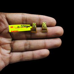 GOLD TOPS- BIS CERTIFIED (WGT: 0.370 GM APPROX) HUID HALLMARK 375 9KT GOLD TOPS 1 PAIR BEST FOR MARRIAGE GIFT.