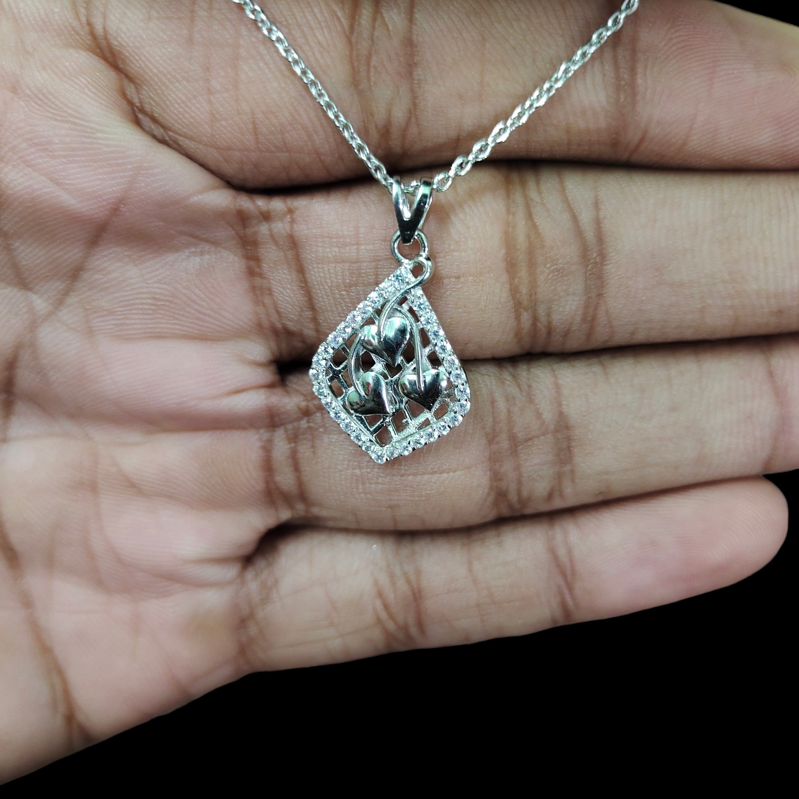 SILVER PENDANT- 625 SILVER PENDANT SET WITH EARRINGS SOLD ON MRP) - *CHAIN INCLUDED* (NON EXCHANGEABLE ITEM)