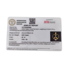 RAJLAXMI DIAMOND JEWELLERY - WGT: 0.440 GM - NATURAL DIAMOND (0.01 CENT) HUID HALLMARK 18KT DIAMOND PENDANT LOCKET FOR WOMEN WITH CERTIFICATE OF AUTHENTICITY BY ZORBA (DESIGN NO: PTAP0376) *CHAIN NOT INCLUDED.