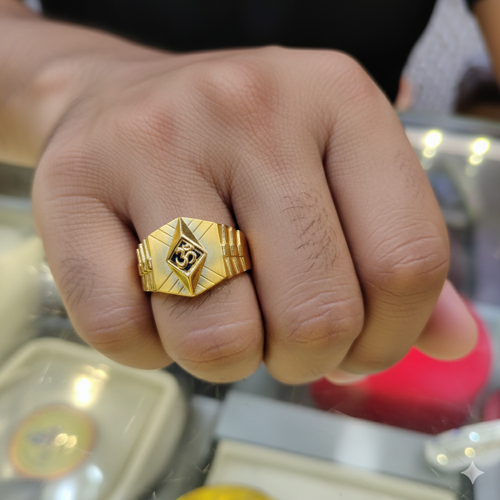 (GGFR9) TRJ (SIZE: 20) WGT: 2.330 GM APPROX BIS CERTIFIED HUID HALLMARK 9KT GOLD FINGER RING FOR MEN 1 PIECE FOR REGULAR USE.