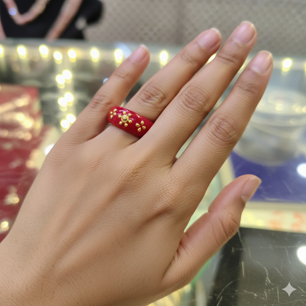 WINTER OFFER WITH SANTA (GPFR9) HALLMARK 9KT GOLD POLA RING 1 PIECE FOR GIFT PURPOSE APPROX WGT: 0.100 GM (GET ANY DESIGN AS PER SIZE GOLD RING)
