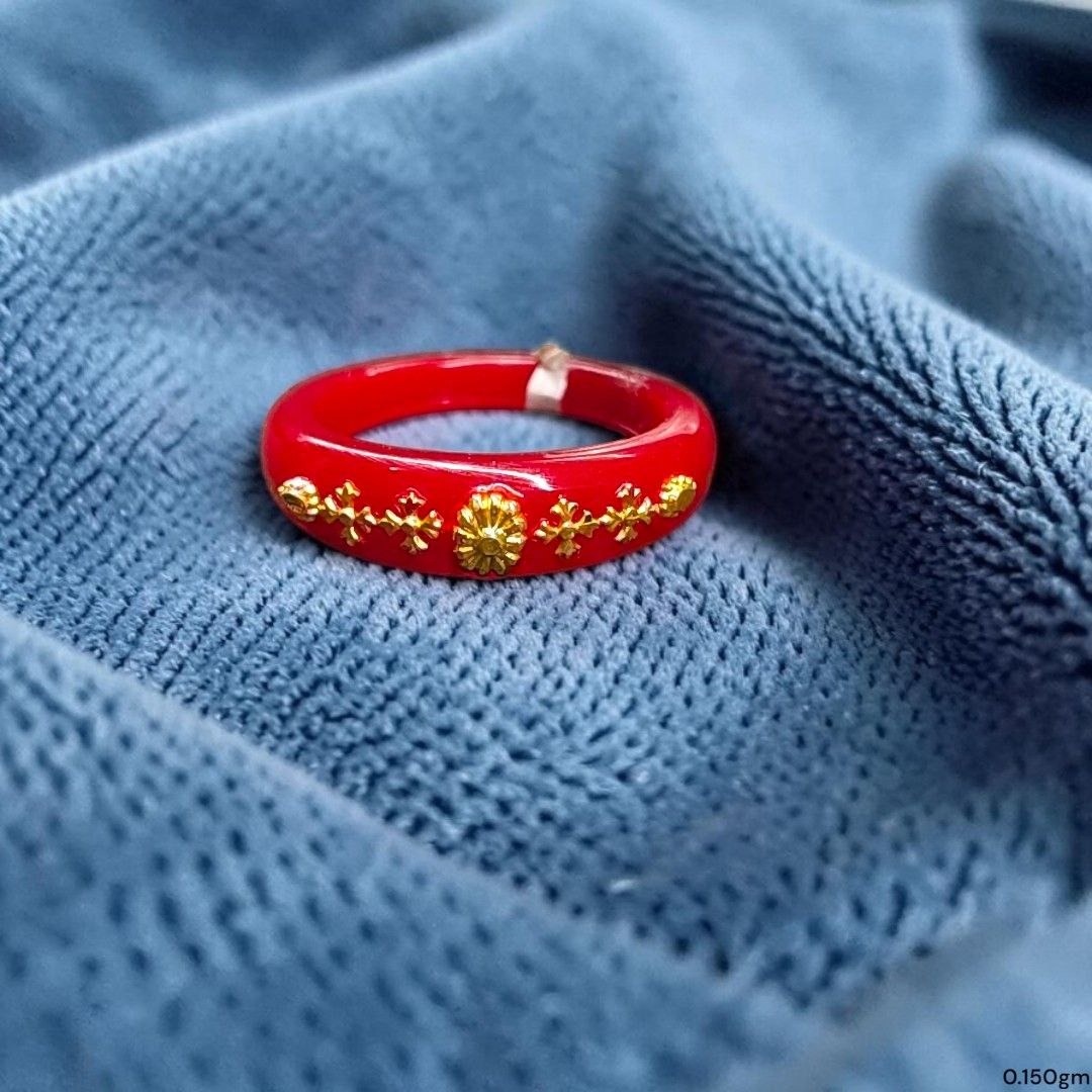 POLA RING-SIZE 18 (WGT: 0.150 GM APPROX) CERTIFIED BIS HALLMARK 916 22KT GOLD POLA RING 1 PIECE (BEST FOR DAILY WEAR OR GIFTING YOUR LOVE ONE).