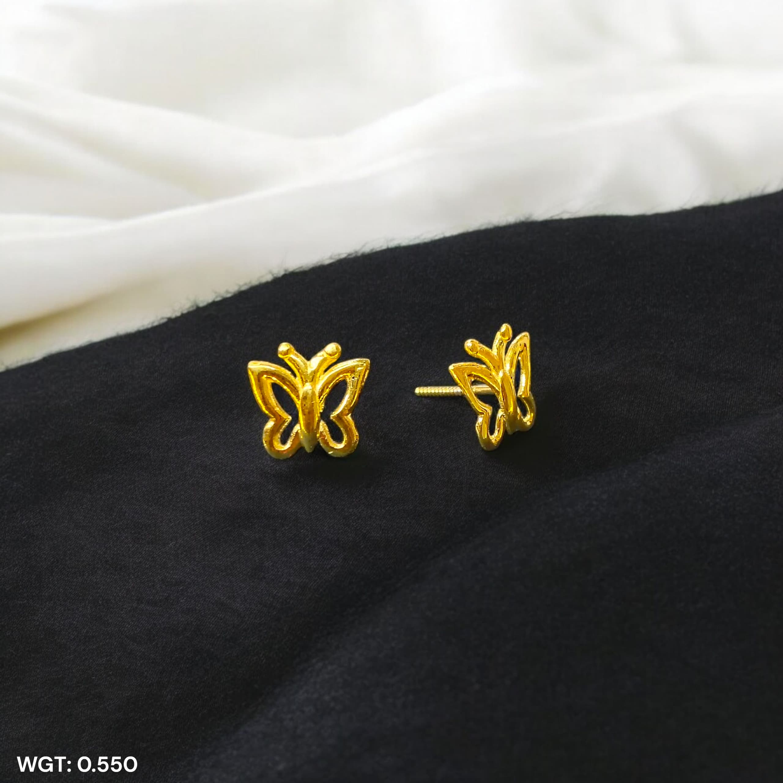 (GSE9) TRJ BABY TOPS WGT: 0.550 GM APPROX BIS CERTIFIED HUID HALLMARK 9KT GOLD STUD EARRINGS FOR WOMEN 1 PAIR FOR REGULAR USE.