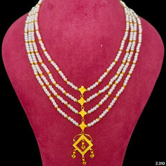 GOLD MOTI HAR- (MYWE4P)-(WGT: 2.310 GM APPROX) CERTIFIED BIS HALLMARK HUID 22KT GOLD MOTI NECKLACE 1 PIECE WITH ADJUSTABLE TASSEL.