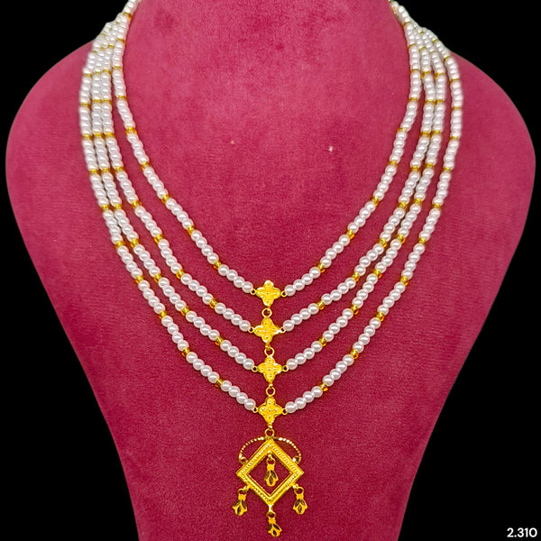 GOLD MOTI HAR- (MYWE4P)-(WGT: 2.310 GM APPROX) CERTIFIED BIS HALLMARK HUID 22KT GOLD MOTI NECKLACE 1 PIECE WITH ADJUSTABLE TASSEL.