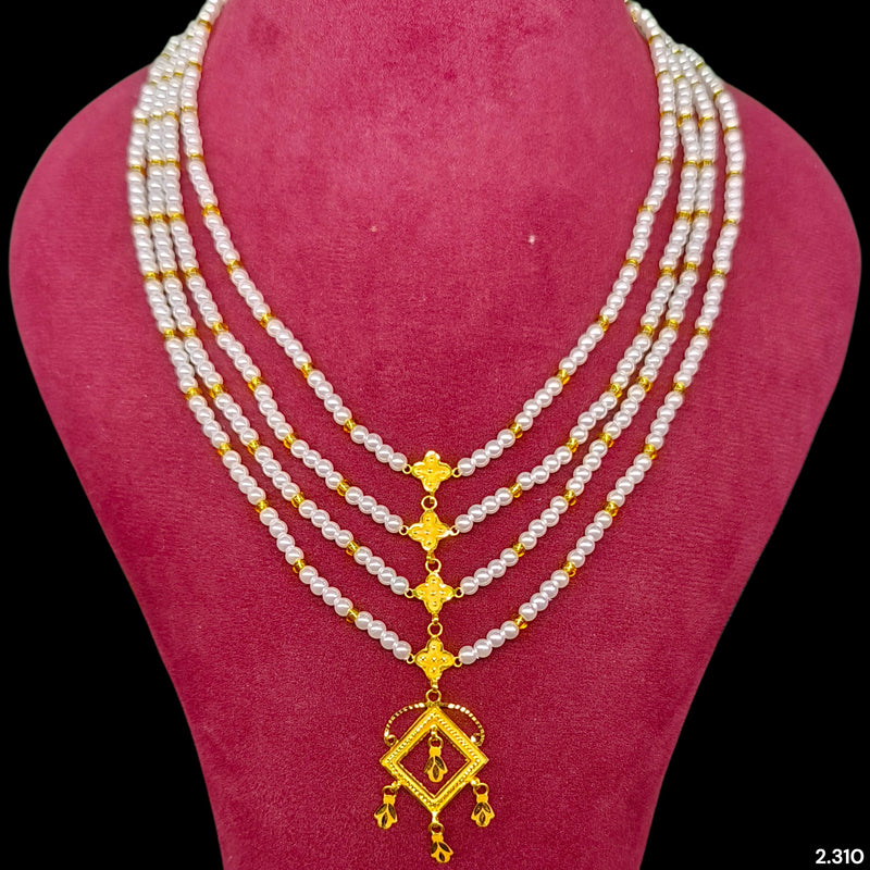 GOLD MOTI HAR- (MYWE4P)-(WGT: 2.310 GM APPROX) CERTIFIED BIS HALLMARK HUID 22KT GOLD MOTI NECKLACE 1 PIECE WITH ADJUSTABLE TASSEL.