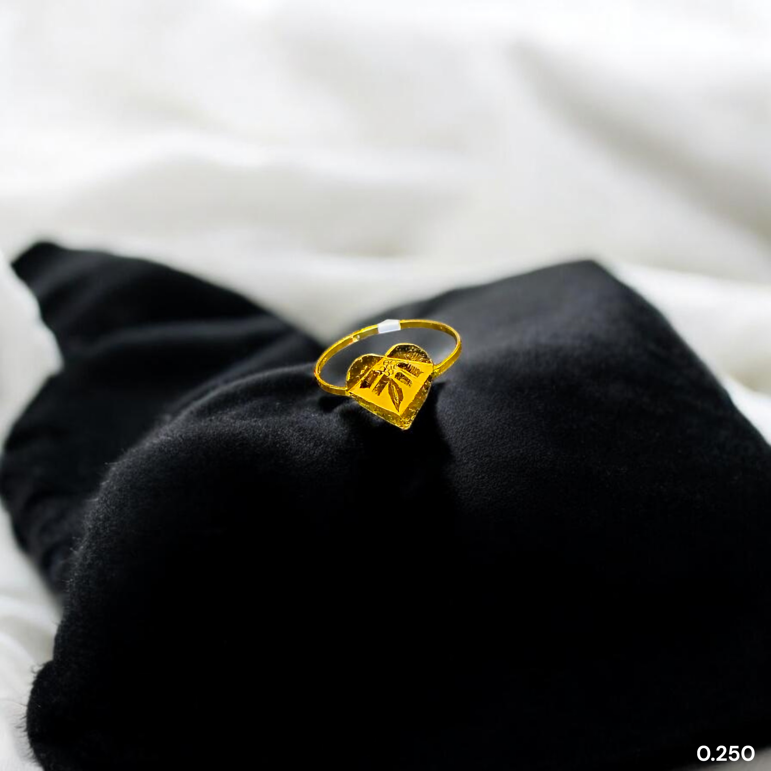 BABY JEWELLERY- TRJ WGT: 0.250 GM APPROX 22KT HUID HALLMARK GOLD BABY FINGER RING 1 PIECE FOR RICE CEREMONY & BIRTHDAY.