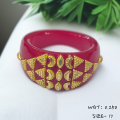 (GPR) TRJ (SIZE: 17) WGT: 0.250 GM APPROX (50 TONCH) KDM GOLD POLA RING FOR WOMEN 1 PIECE FOR GIFT (SOLD ON MRP)