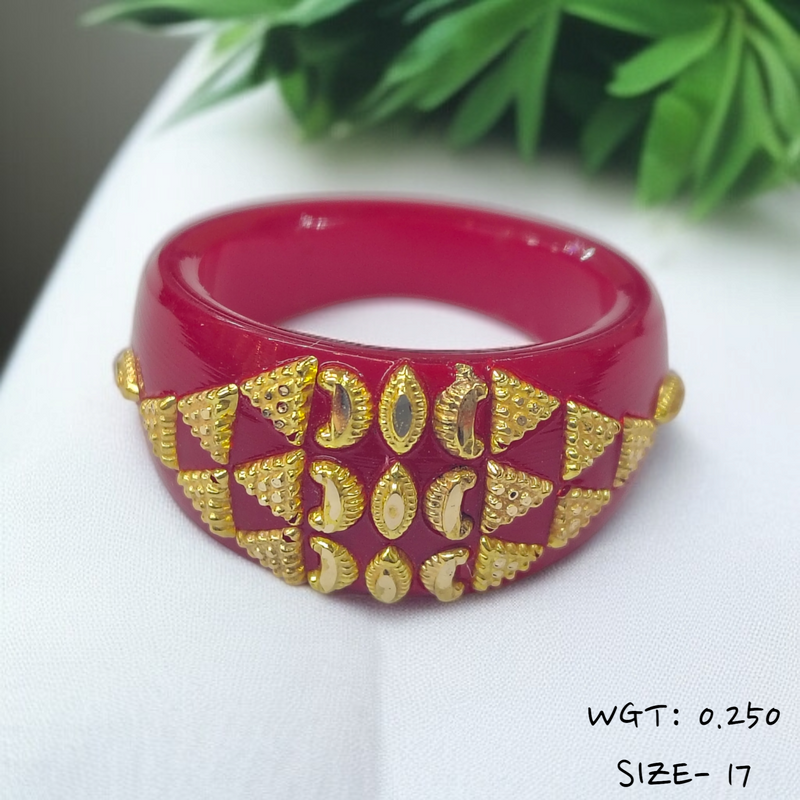 (GPR) TRJ (SIZE: 17) WGT: 0.250 GM APPROX (50 TONCH) KDM GOLD POLA RING FOR WOMEN 1 PIECE FOR GIFT (SOLD ON MRP)