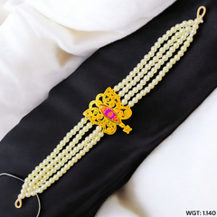 CERTIFIED BIS HUID HALLMARK 916 22KT GOLD MOTI CHOKER 1 PIECE (WGT:1.140 GM) WITH ADJUSTABLE TASSEL FOR GIFT IN MARRIAGE.